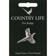 Country Life Pheasant Pin Badge - Pewter