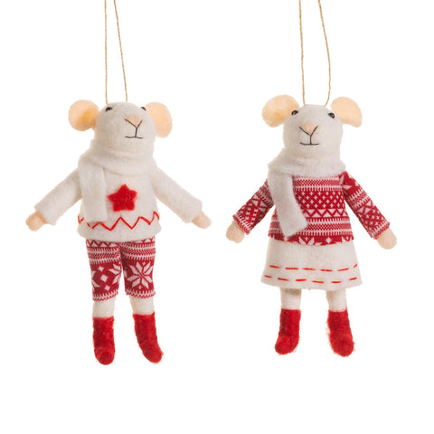 Mouse in Jumper Felt Decoration