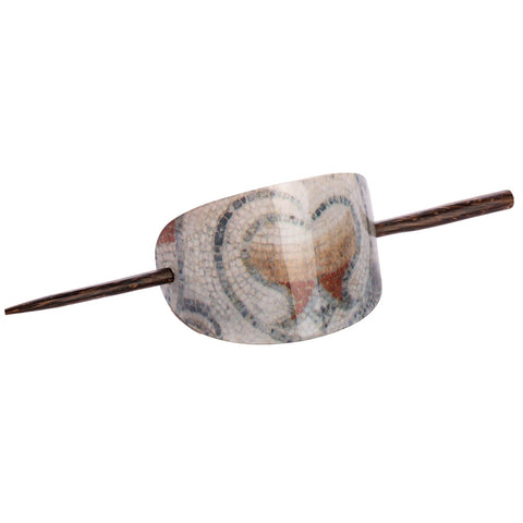 Roman Heart and Leaves Hair Slide
