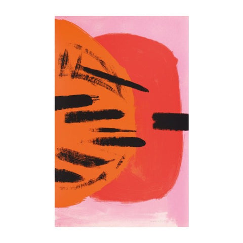 Orange and Red on Pink Greetings Card