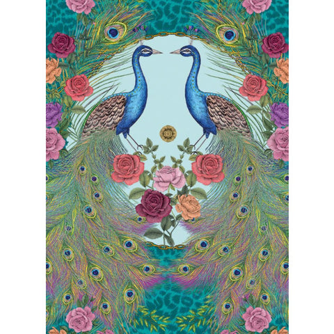 Peacock Posey Greetings Card