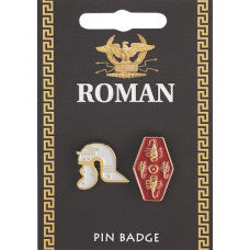 Roman Helmet & Shield Pin Badge