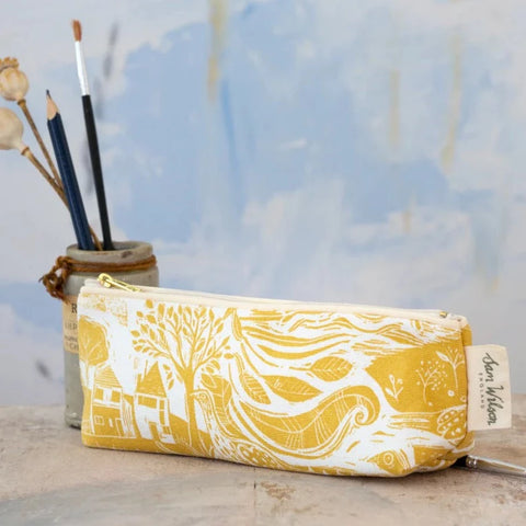 Through the Fields Ochre Pencil Case