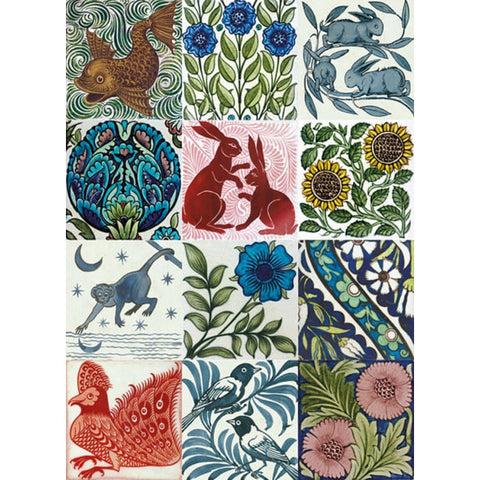 De Morgan Tile Designs Greetings Card