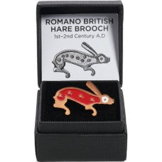 Roman Enamel Hare Brooch Red