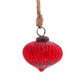 Red Crackle Galss Onion Bauble