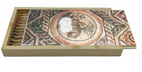 Hare Mosaic 12 x Wooden Coloured Pencils