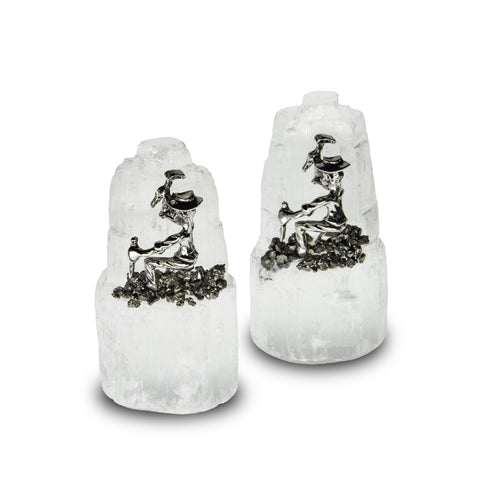 Selenite Mountain with Miner