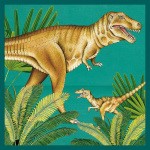 Tyrannosaurus rex and Deinonychus Greetings Card