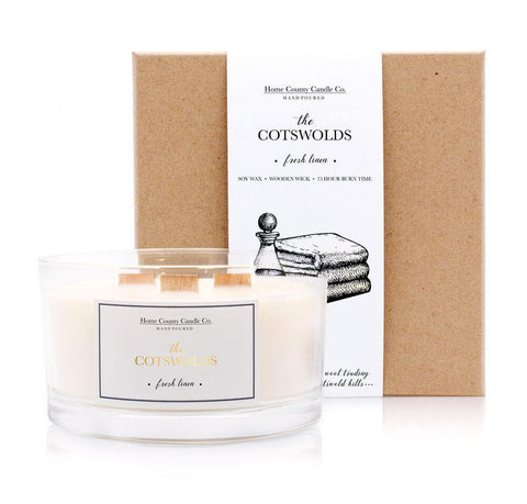 The Cotswolds - Fresh Linen 3 Wick Candle